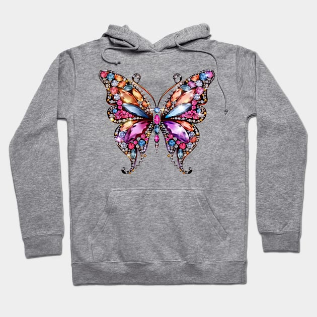 Bejeweled Butterfly #10 Hoodie by Chromatic Fusion Studio